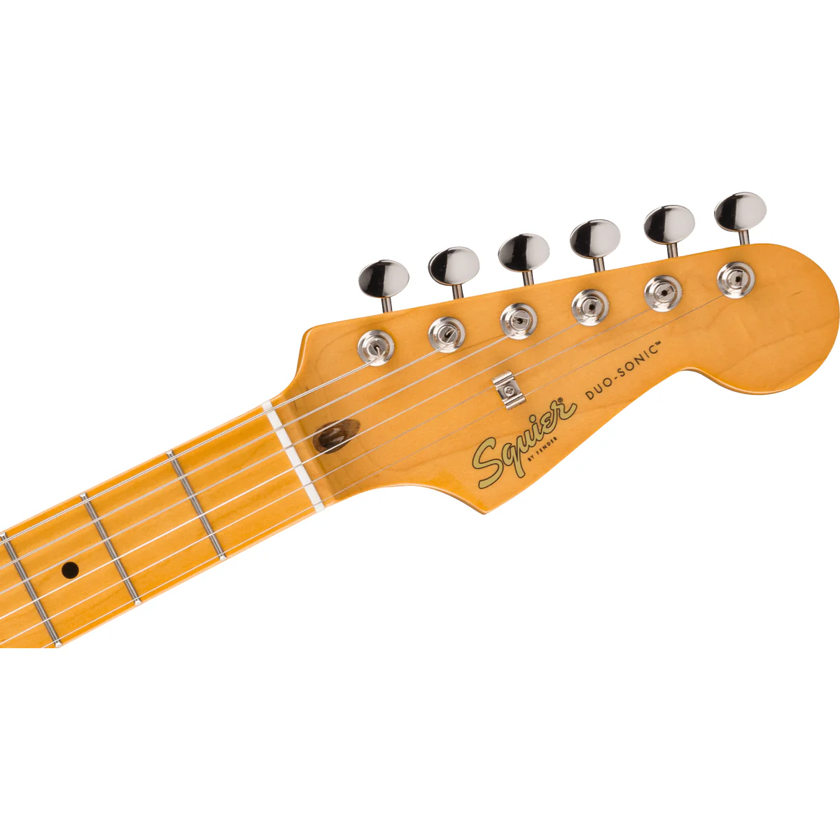 Squier Classic Vibe Duo-Sonic HS, Maple Fingerboard, Gold Anodized Pickguard, Desert Sand - Image 3