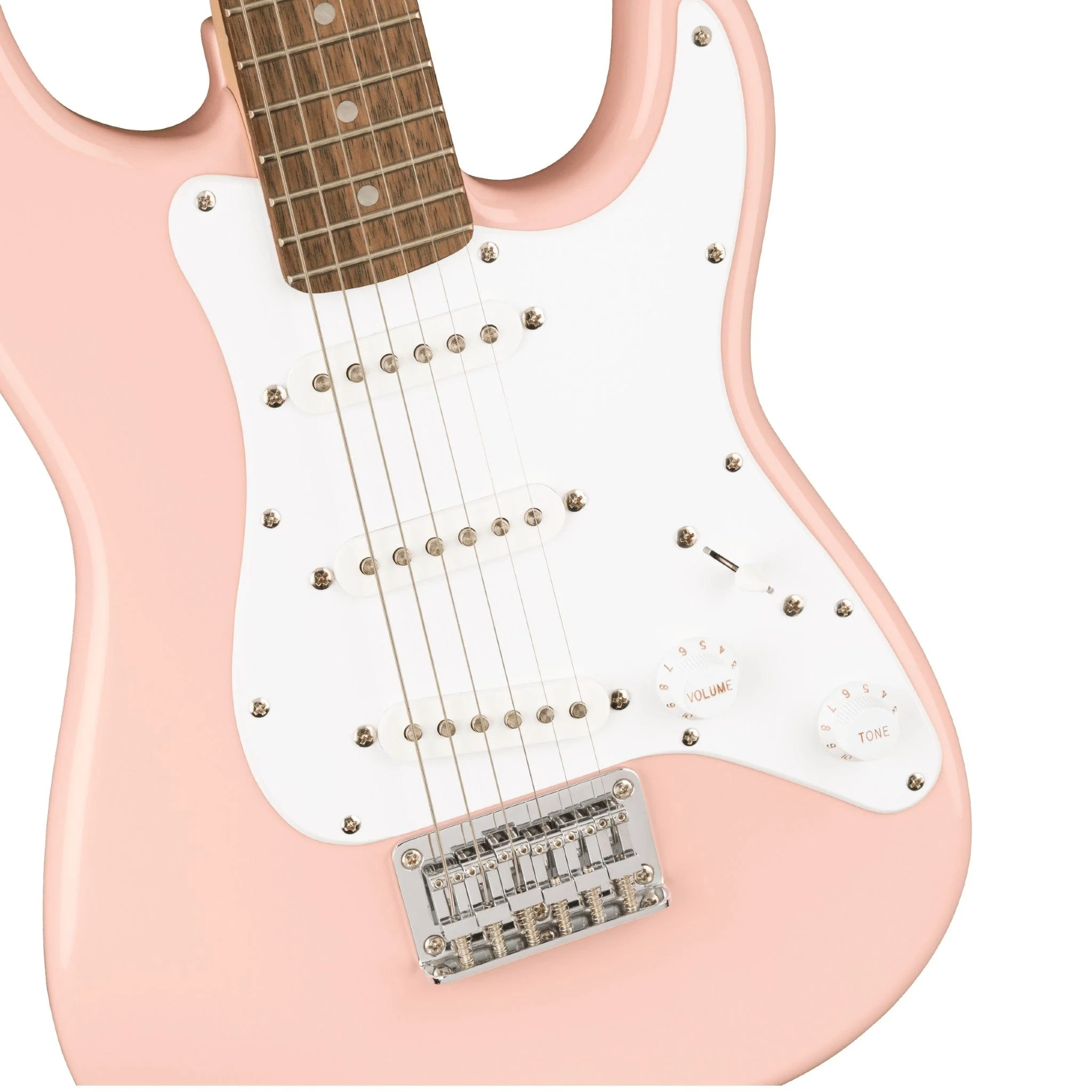 Squier Mini Strat Laurel Shell Pink Guitar - Image 4