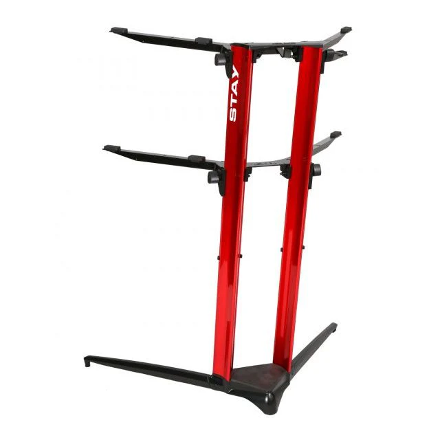 STAY Keyboard Stand PIANO 1200/02 Two Tier Heavy Duty With Carry Bag; Red - Image 2