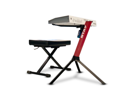 STAY Keyboard Stand SLIM 1100/02C Two Tier Curved Top With Carry Bag; Black - Image 3
