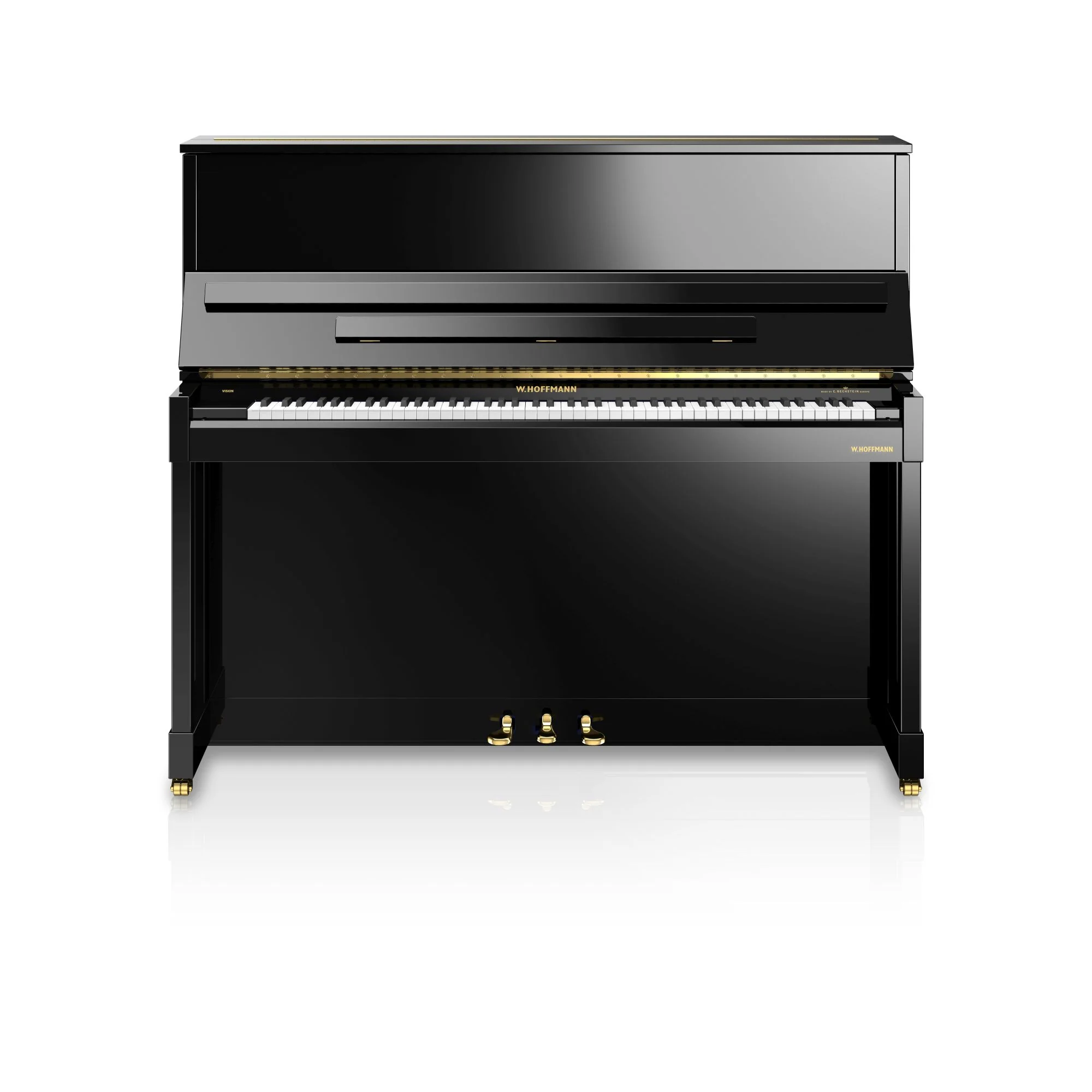 W. Hoffmann Vision V6 Upright Piano in Polished Ebony - Image 3