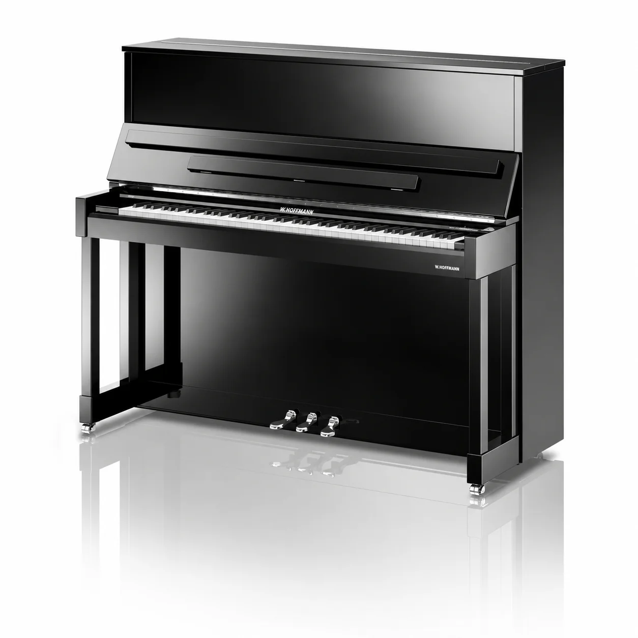 W. Hoffmann Vision V6 Upright Piano in Polished Ebony with Chrome Fittings