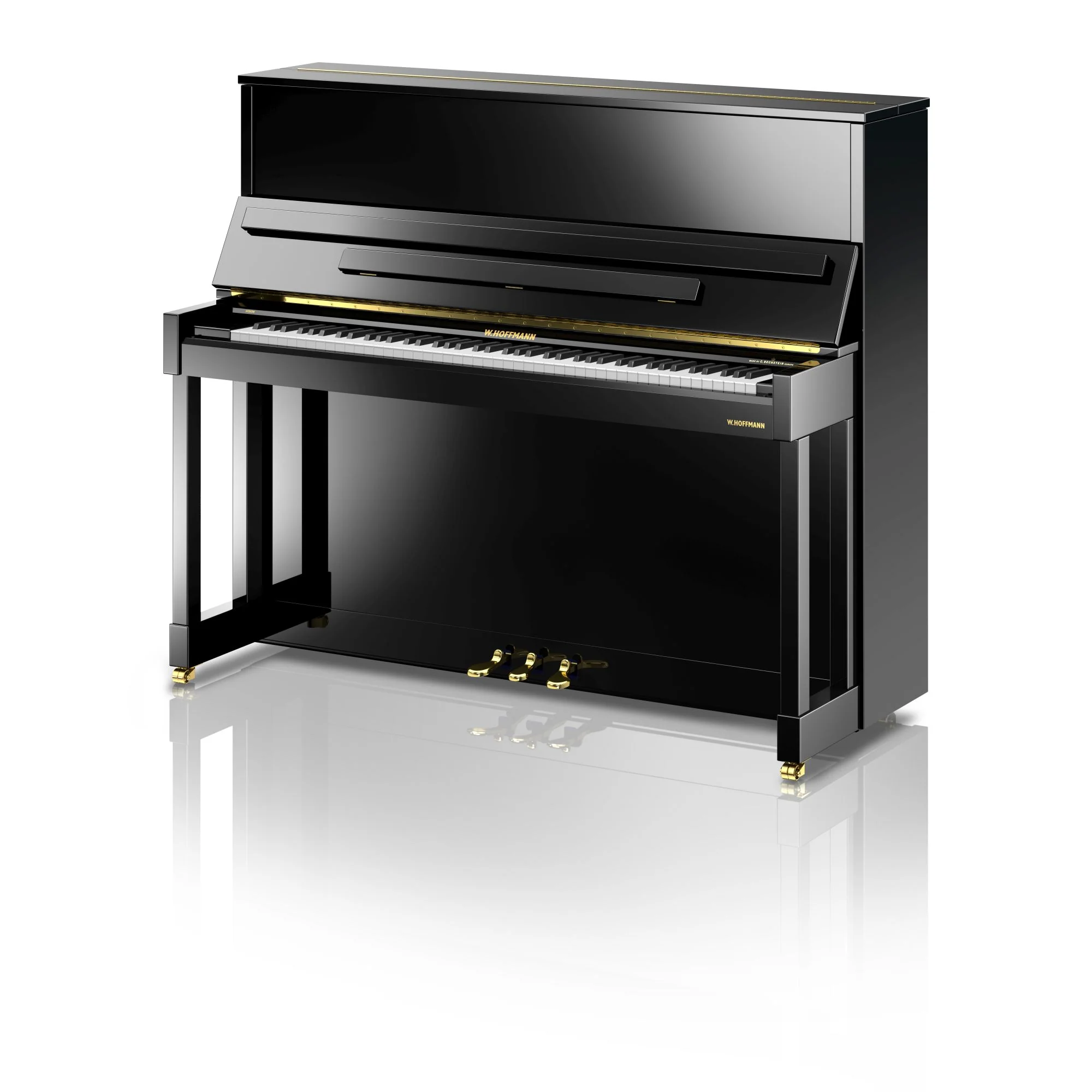 W. Hoffmann Vision V6 Upright Piano in Polished Ebony with Vario Duet Silent System - Image 5