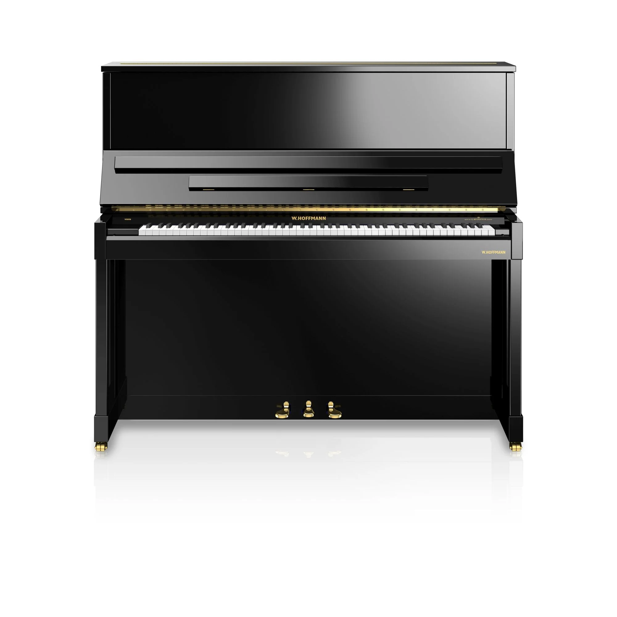 W. Hoffmann Vision V8 Upright Piano in Polished Ebony - Image 3
