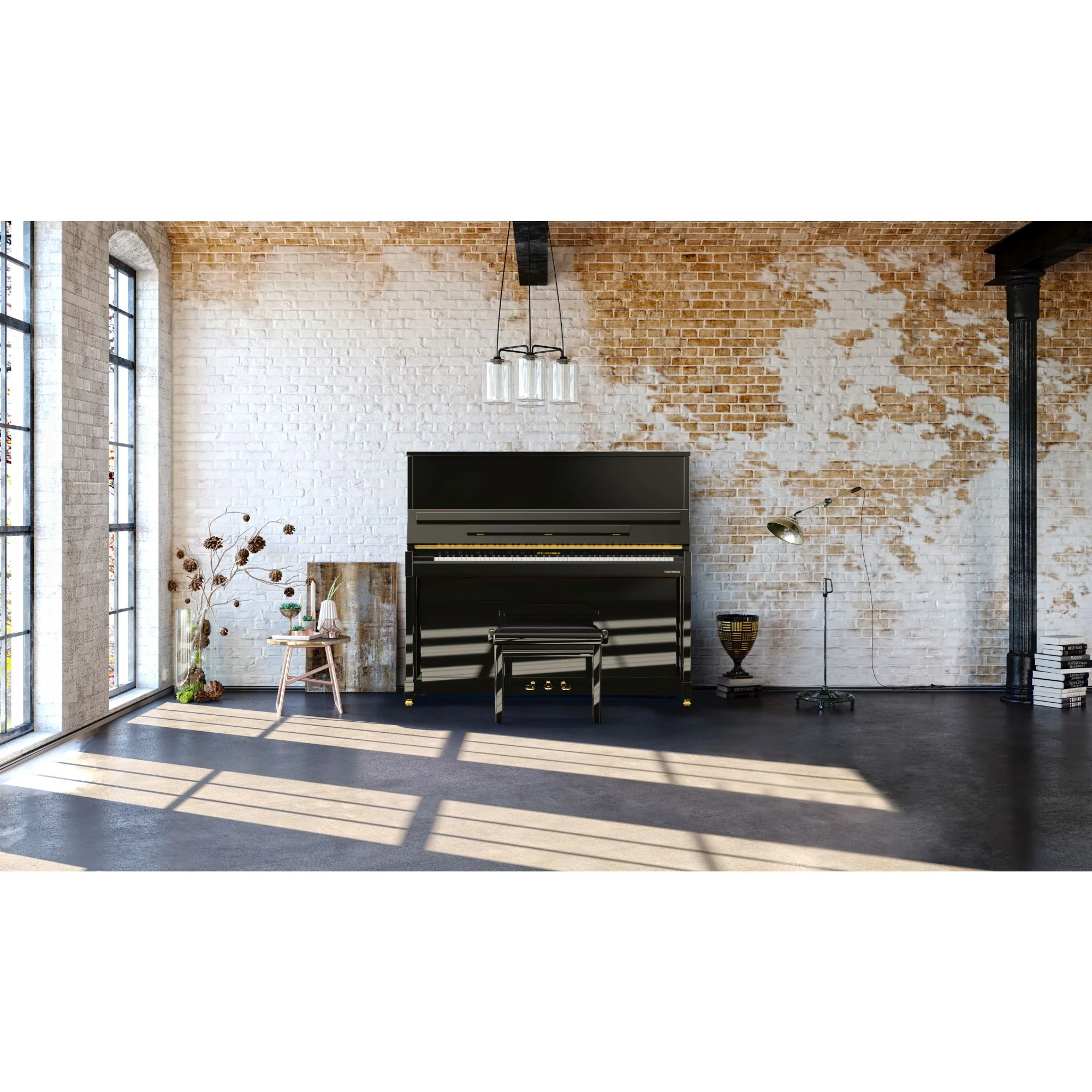 W. Hoffmann Vision V8 Upright Piano in Polished Ebony with Vario Duet Silent System - Image 2