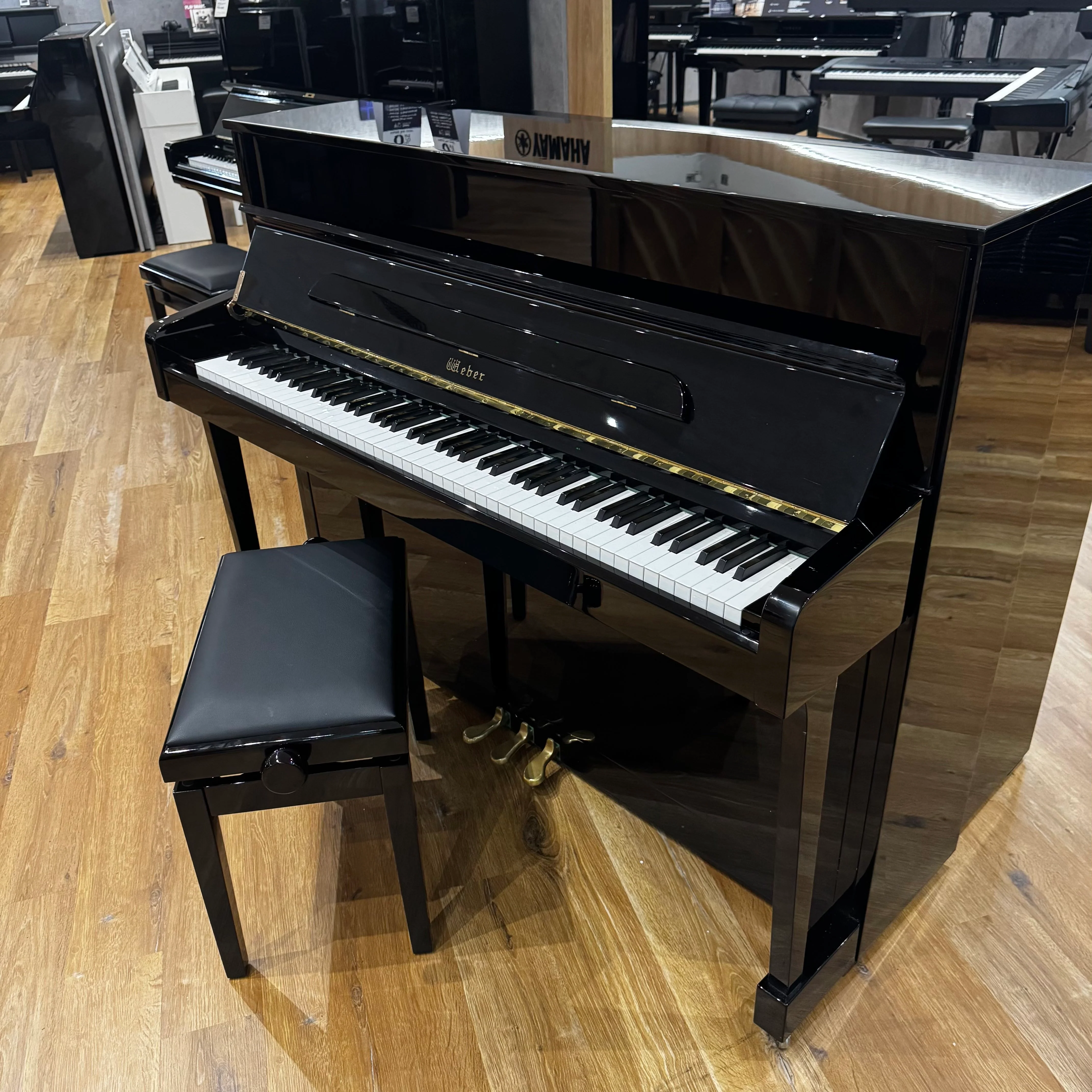 Weber W114 Upright Piano in Polished Black: Serial No: T0015659 | Second Hand - Image 2