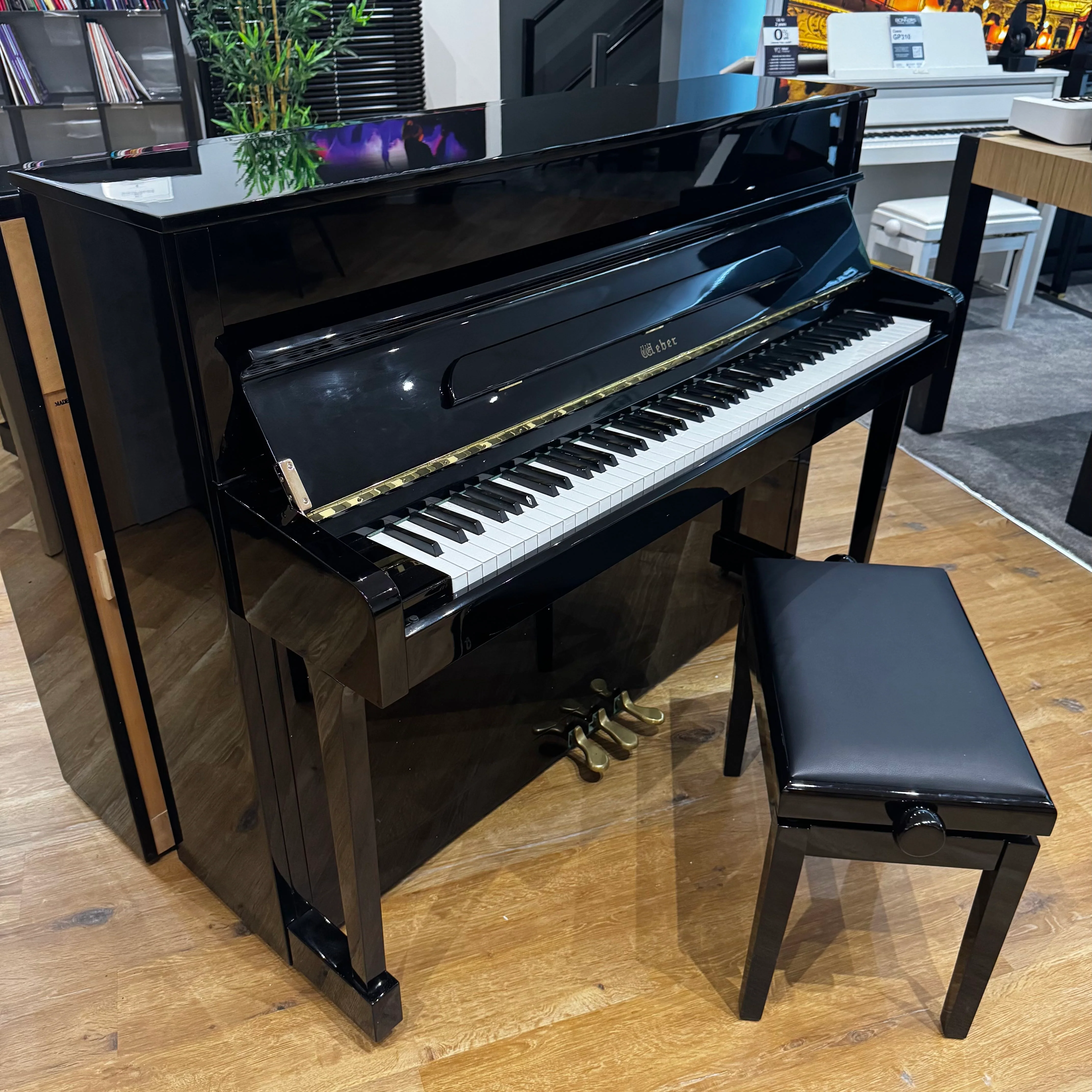 Weber W114 Upright Piano in Polished Black: Serial No: T0015659 | Second Hand - Image 4