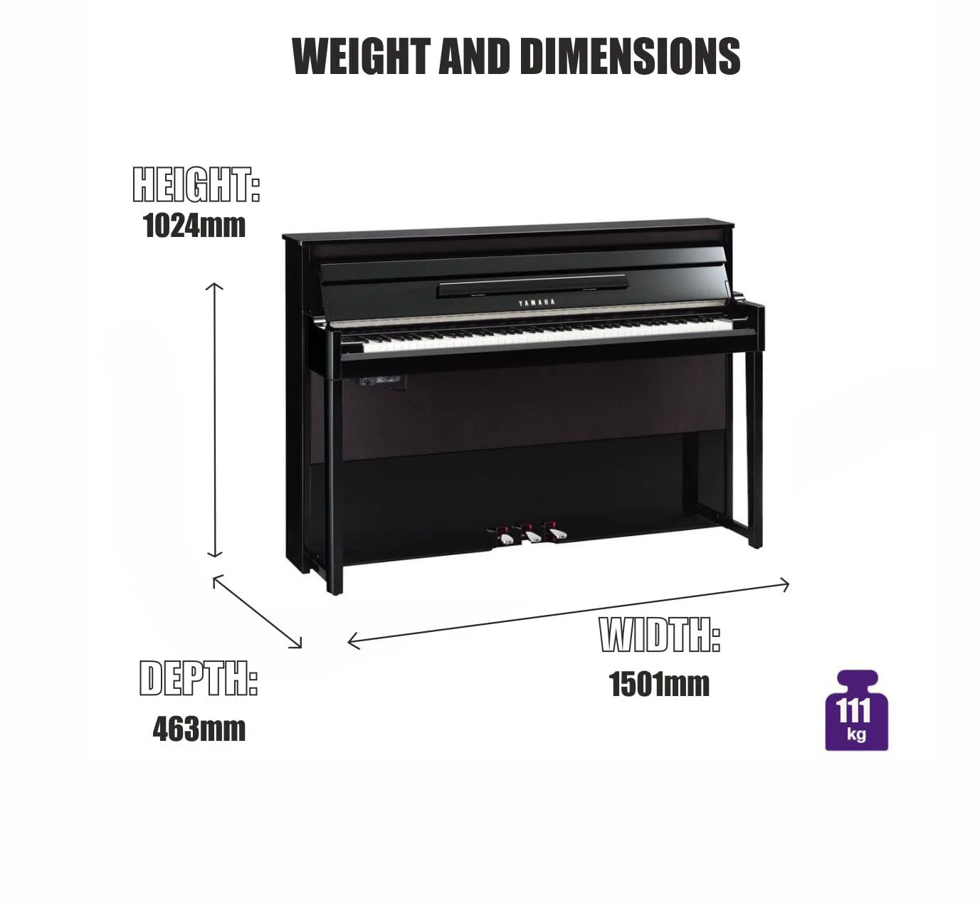 Yamaha Avantgrand NU1XA Advanced Hybrid Piano; Polished White - Image 11