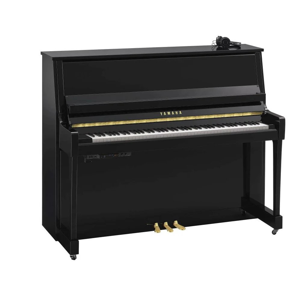 Yamaha B30 SC3 Silent Upright Piano; Polished Ebony