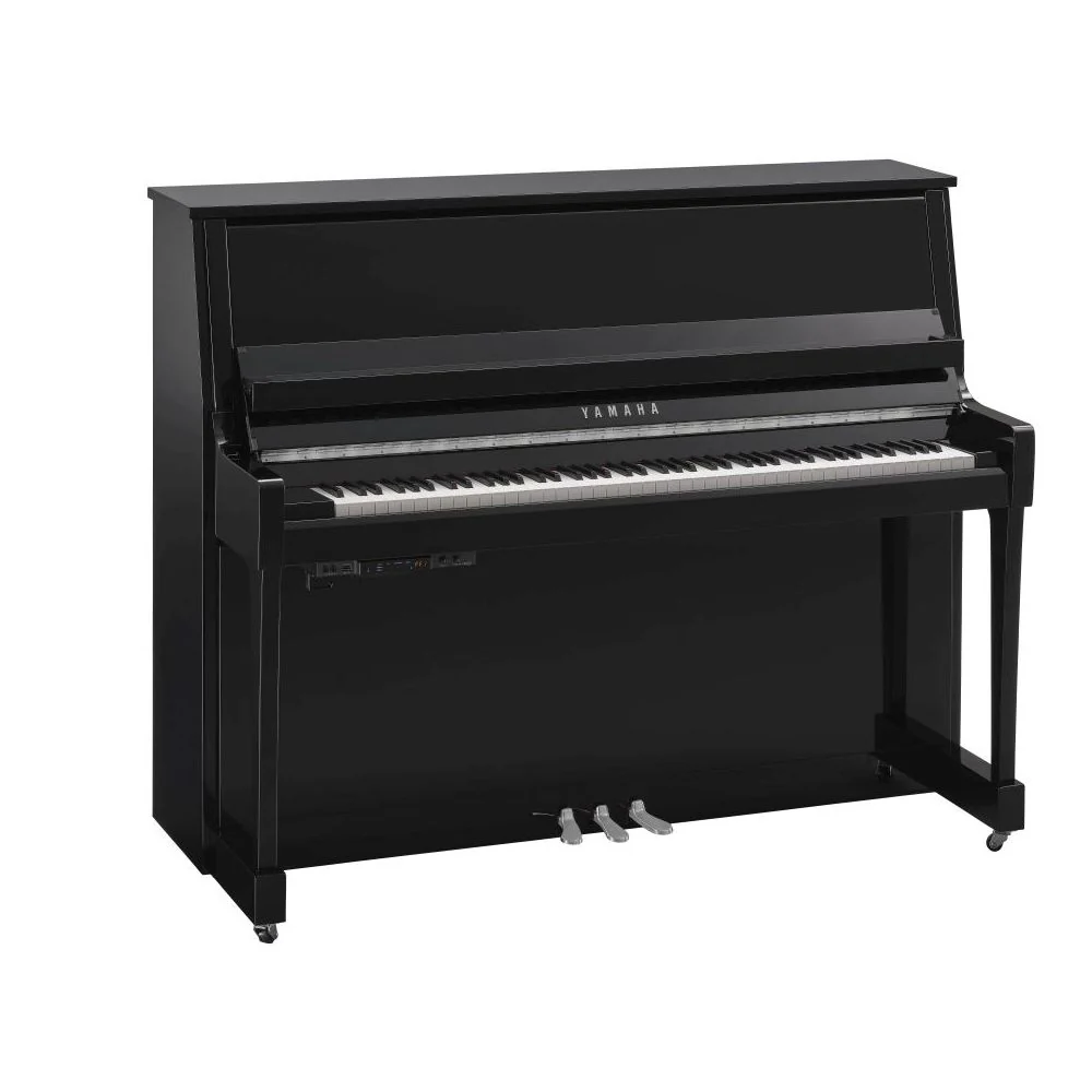 Yamaha B30 TC3 TransAcoustic Upright Piano; Polished Ebony & Chrome Fittings