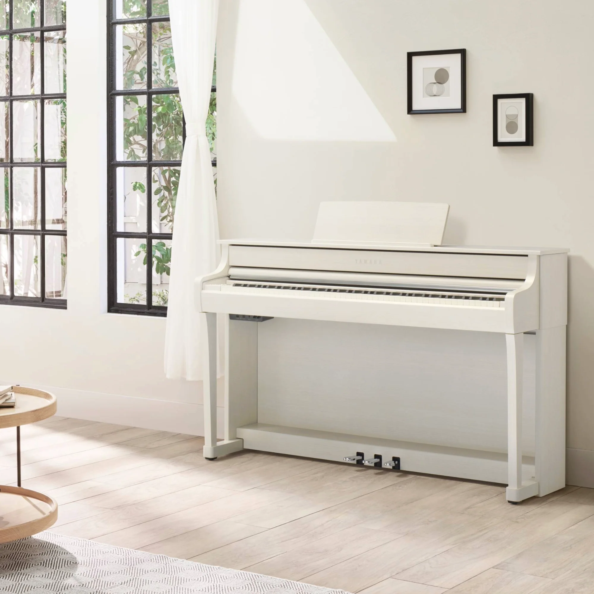 Yamaha CLP845WH Clavinova Digital Piano; Satin White - Image 2