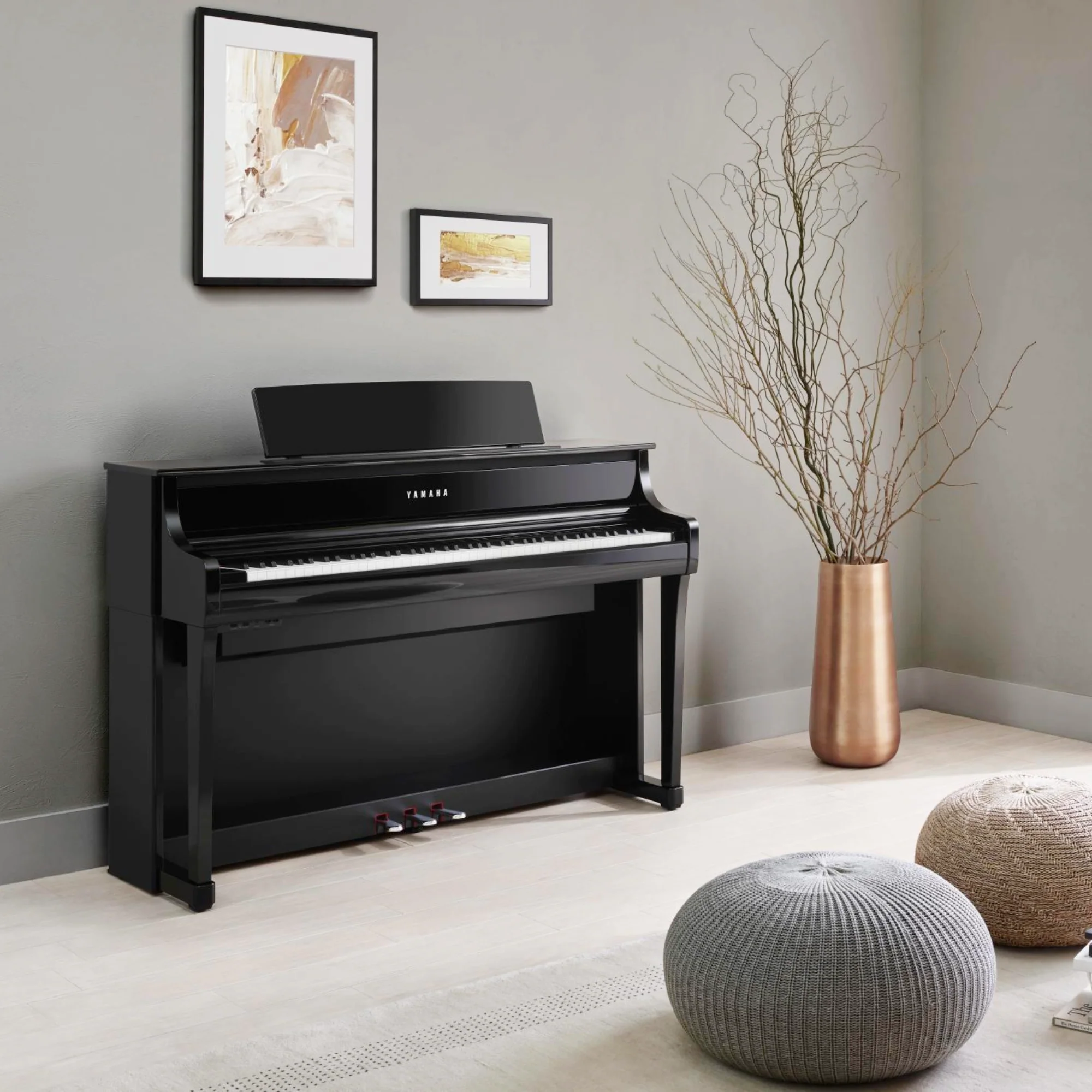Yamaha CLP875B Clavinova Digital Piano; Black - Image 3