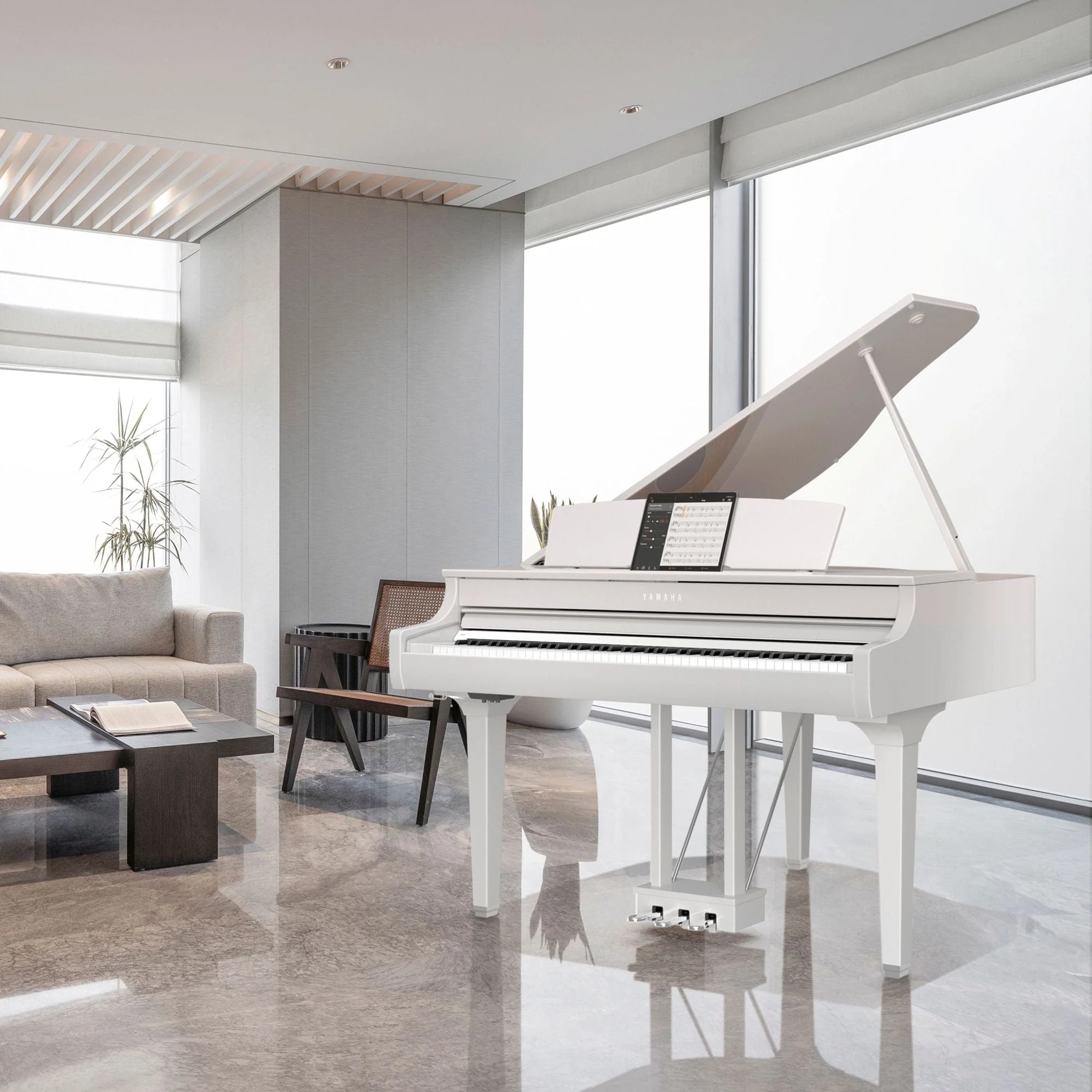 Yamaha CSP295GP Digital Grand Smart Piano; Polished White - Image 3