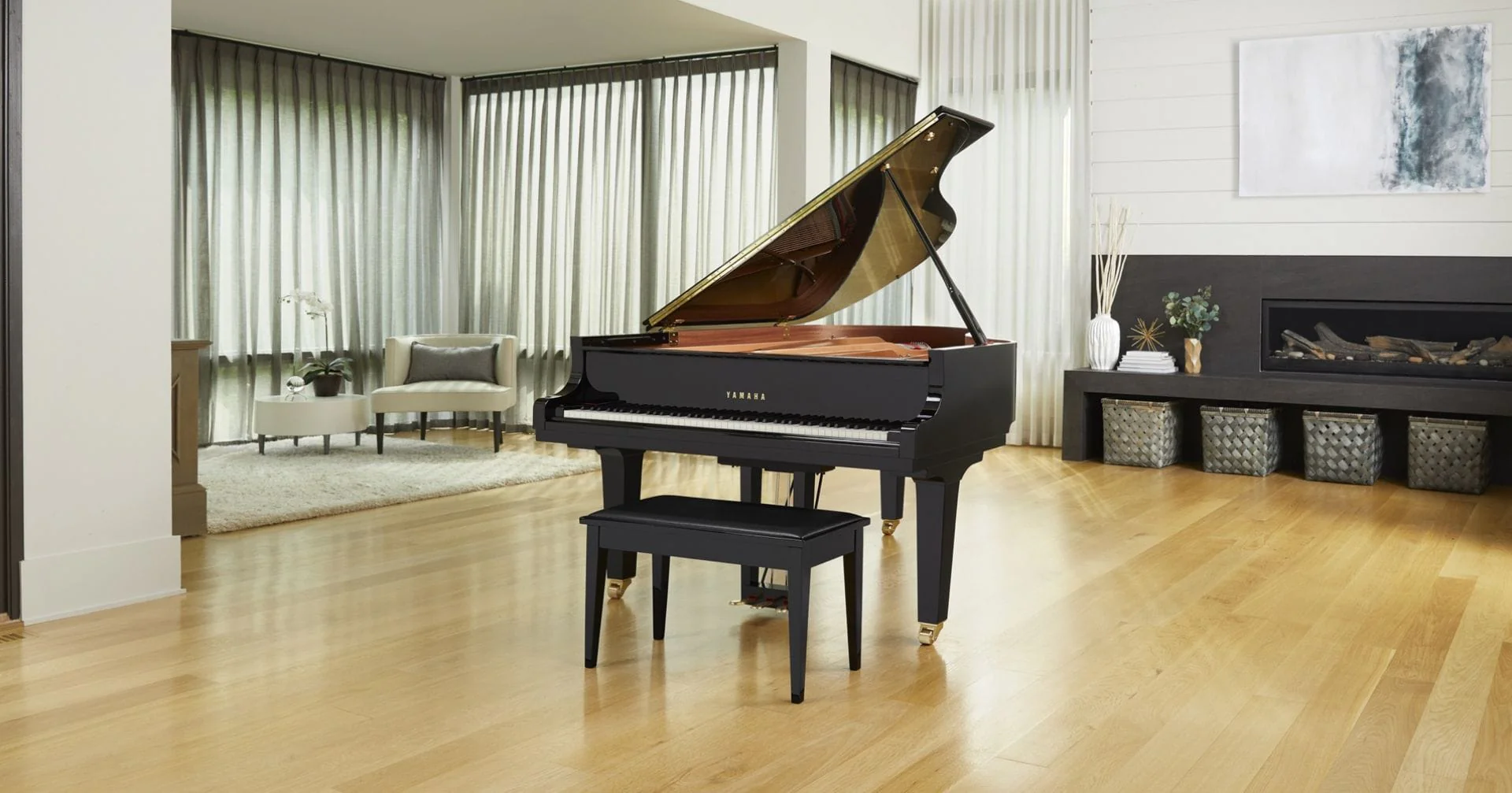 Yamaha GB1K Baby Grand Piano; Polished Ebony - Image 6