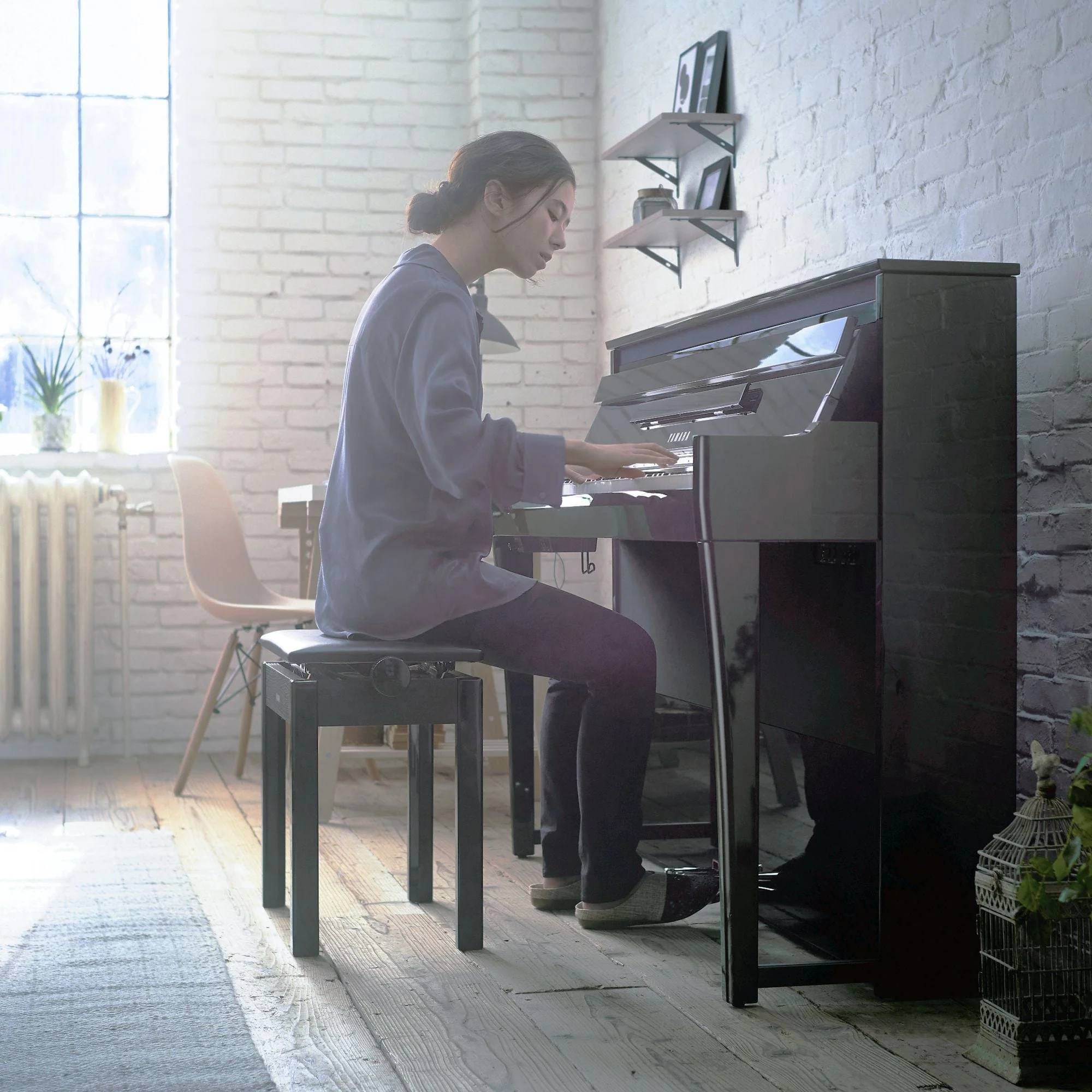 Yamaha Avantgrand NU1XA Advanced Hybrid Piano; Polished Ebony - Image 3
