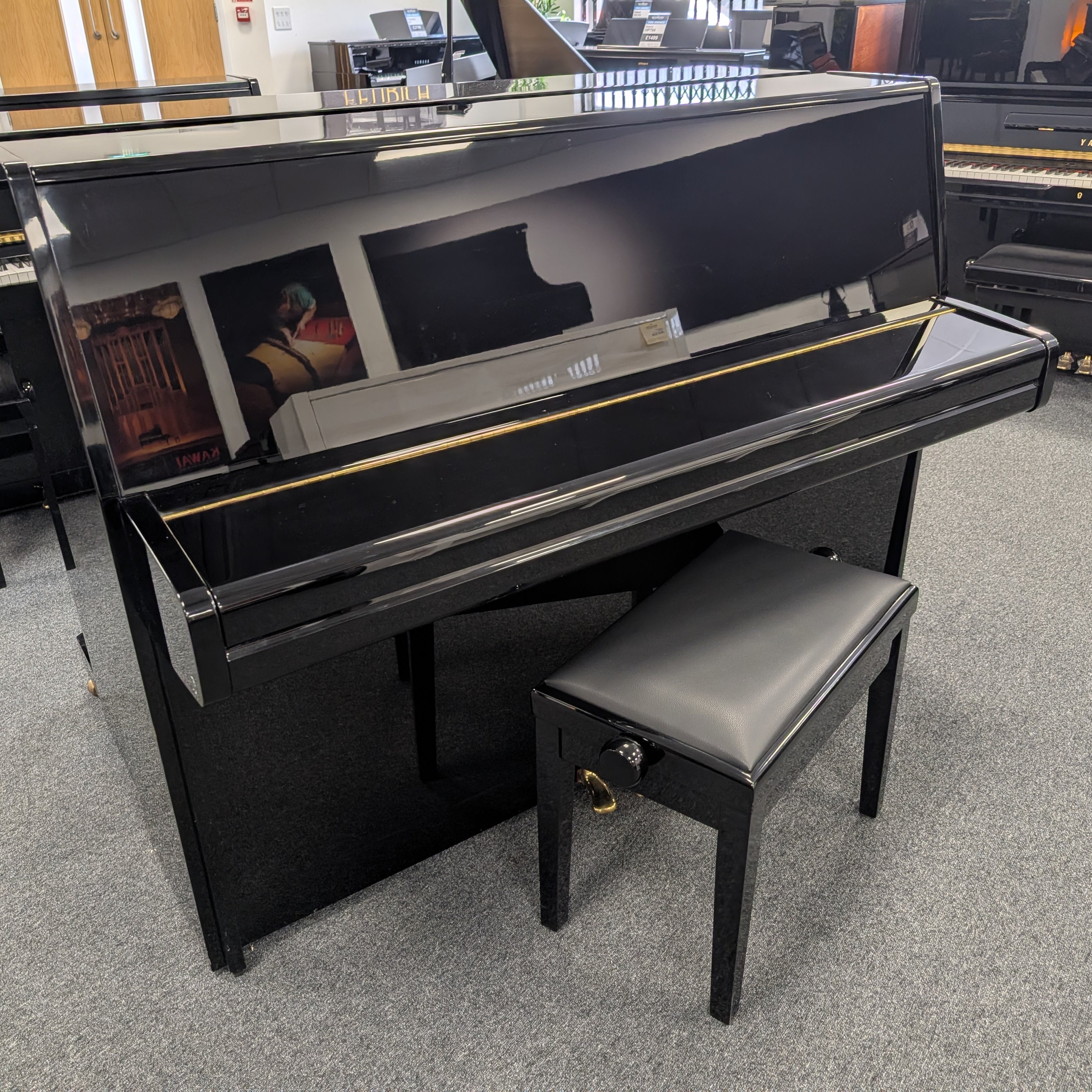 Yamaha P116 Upright Piano In Polished Ebony: Serial No: 4286439 | Second Hand - Image 4
