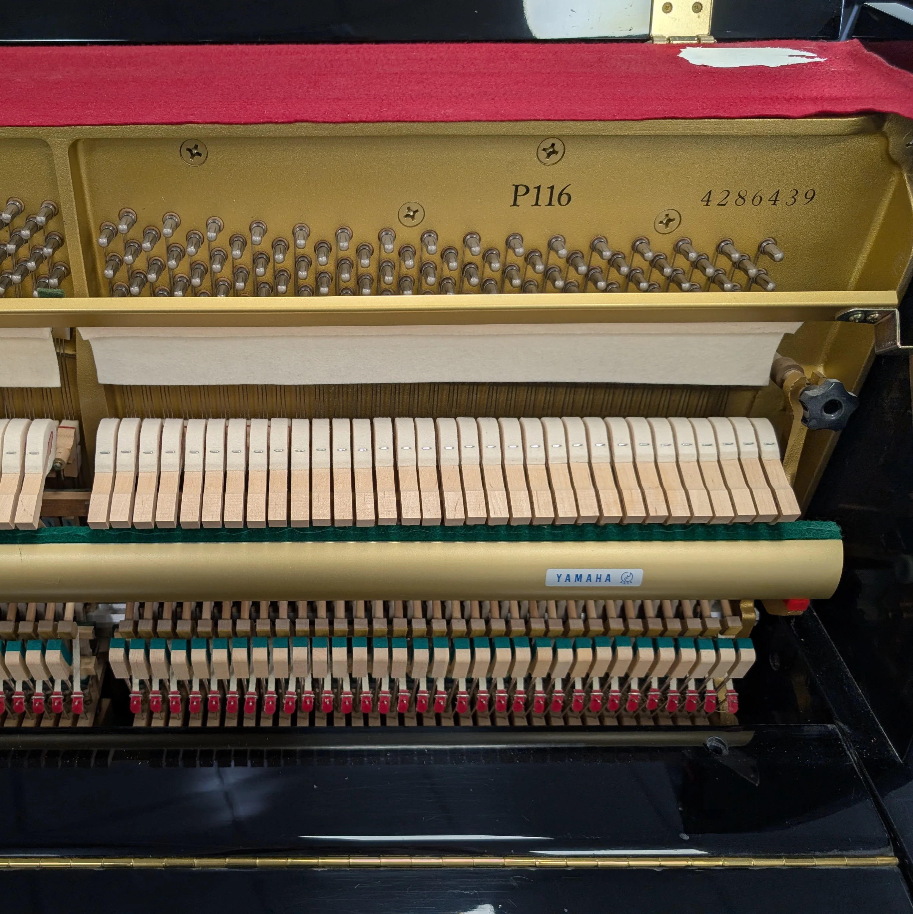 Yamaha P116 Upright Piano In Polished Ebony: Serial No: 4286439 | Second Hand - Image 7