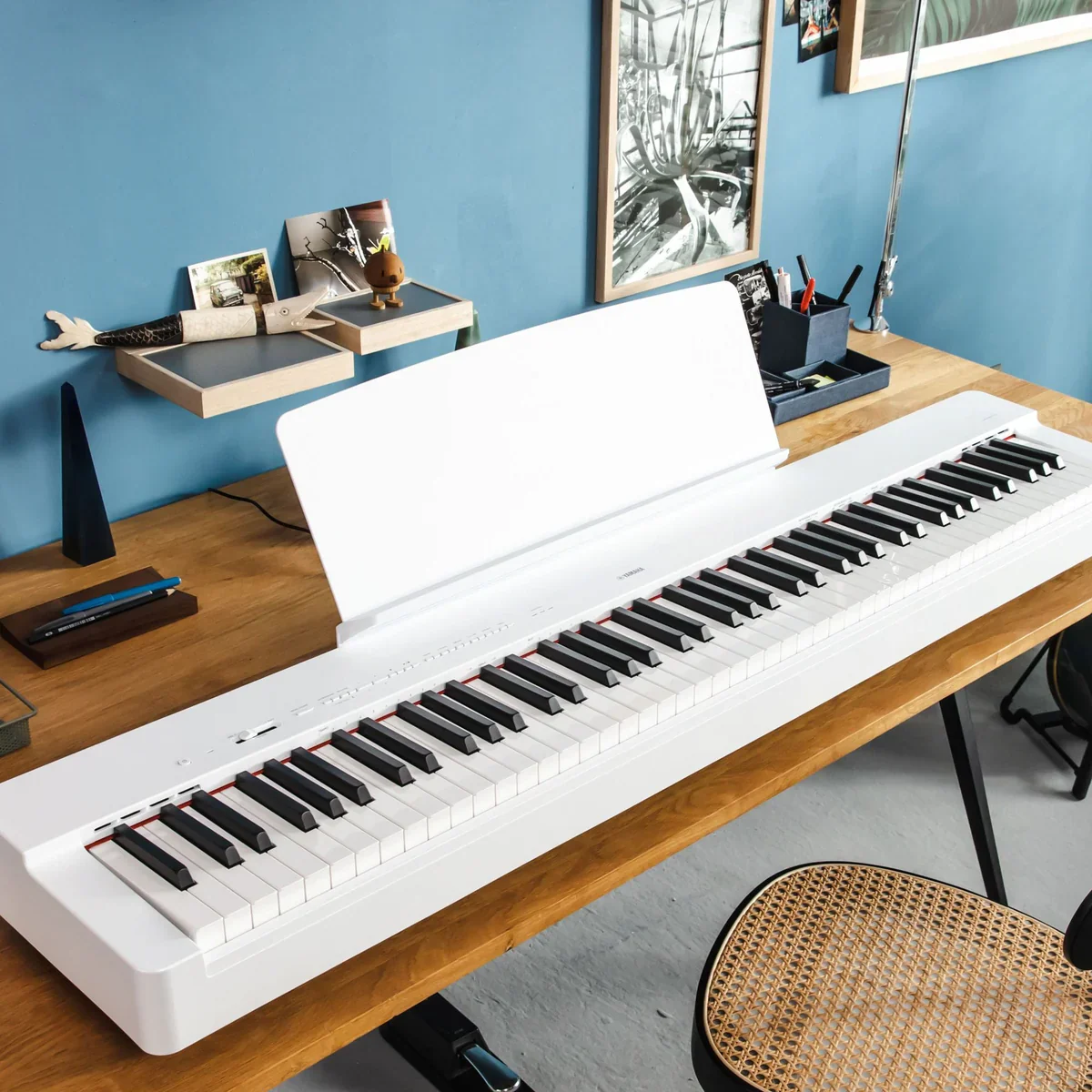 Yamaha P225 Portable Digital Piano; White Stand & Bench Bundle - Image 3