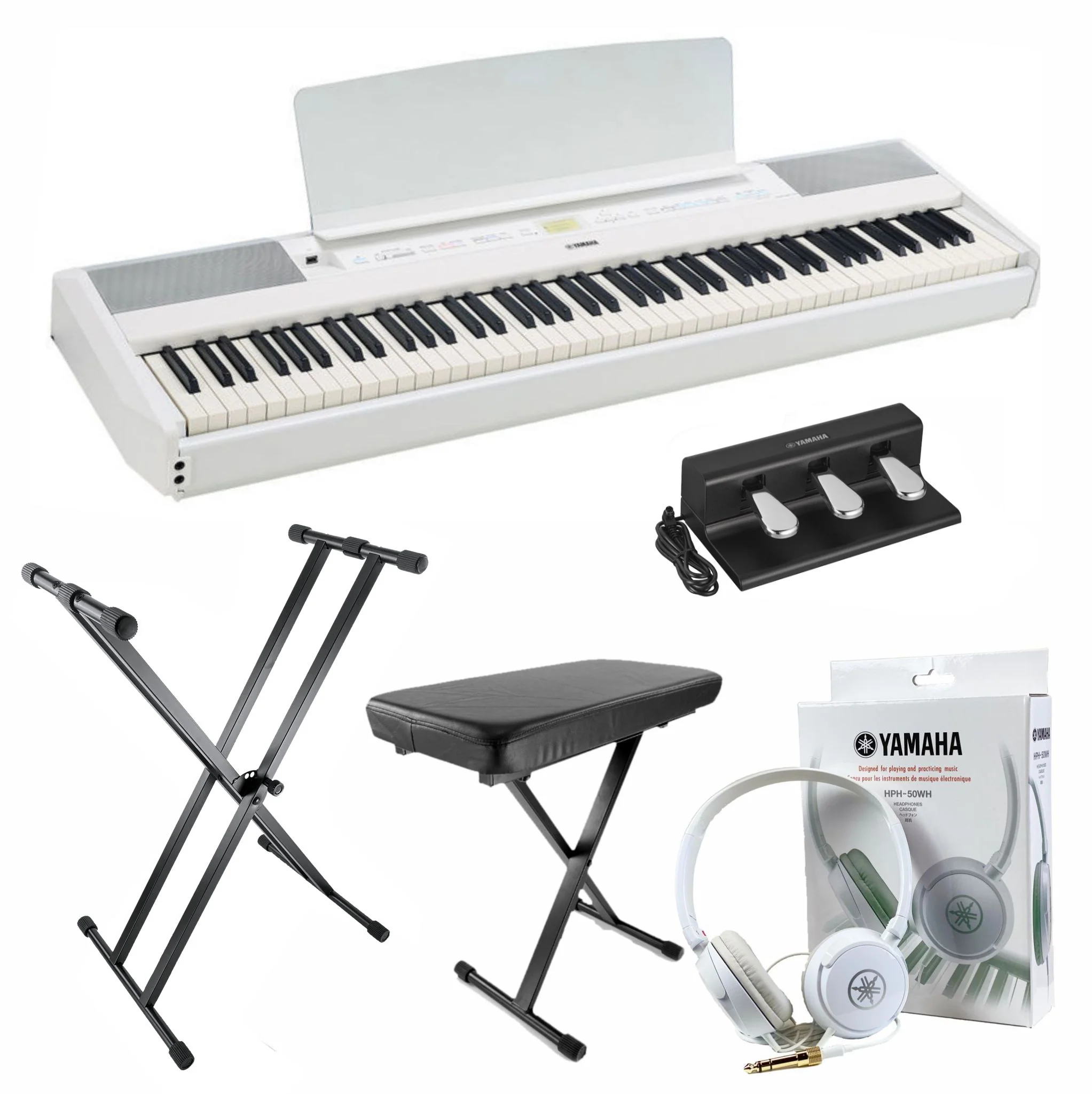 Yamaha P525 Digital Piano Premium Package; White - Image 2