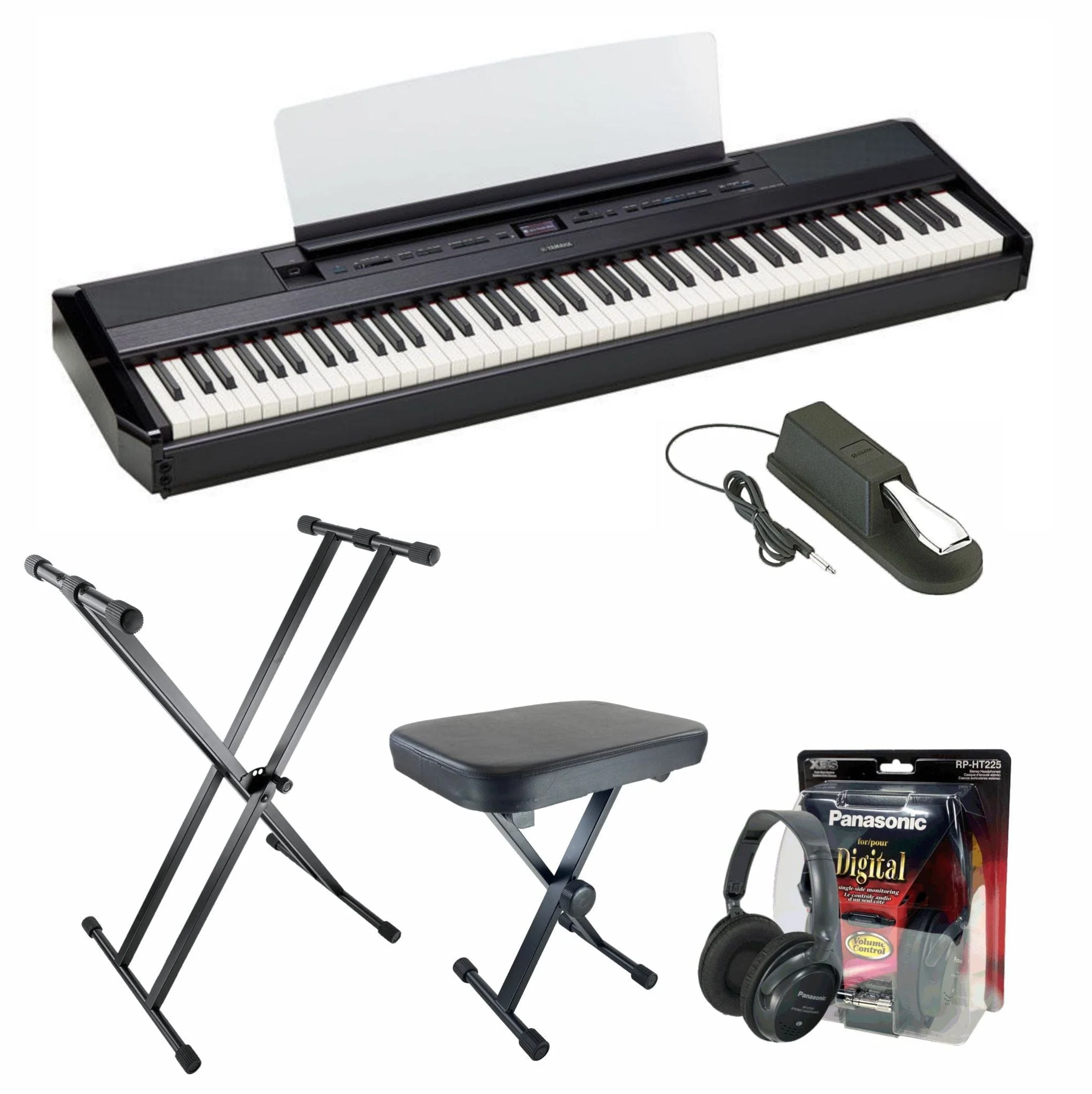 Yamaha P525 Digital Piano Value Package; Black