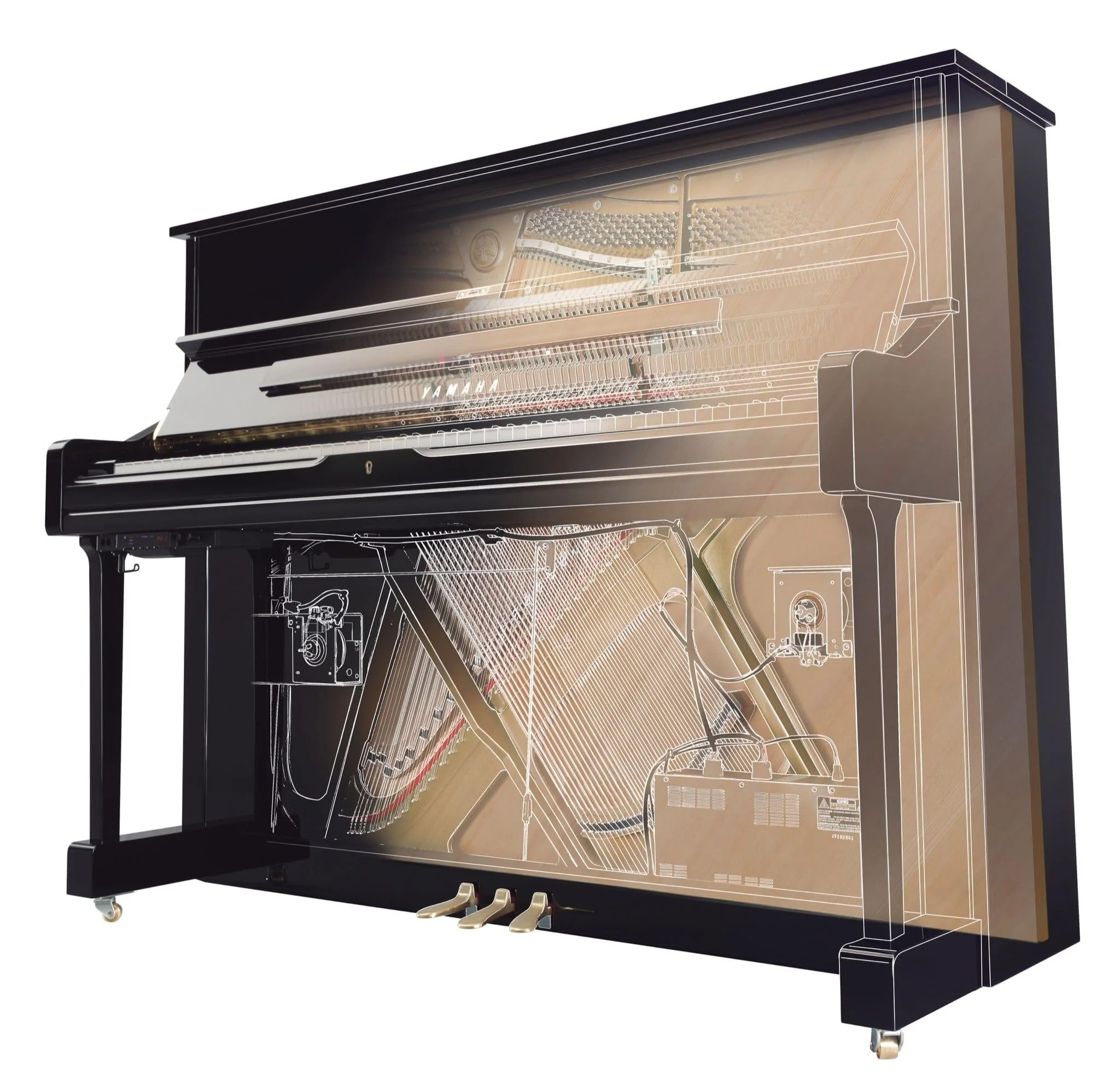 Yamaha U1 TA3 Transacoustic Upright Piano; Polished Ebony - Image 13