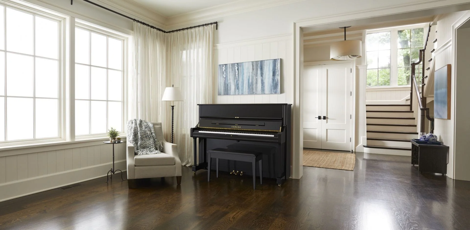 Yamaha U1 TA3 Transacoustic Upright Piano; Polished Ebony - Image 9