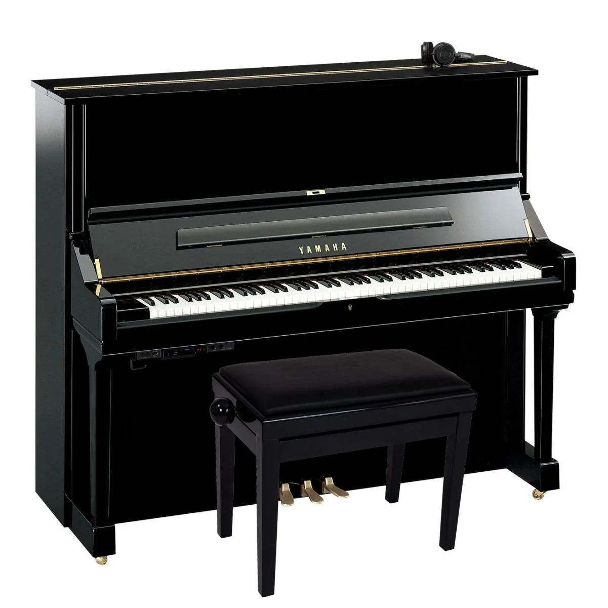 Yamaha U3 SH3 Silent Upright Piano; Polished Ebony - Image 6