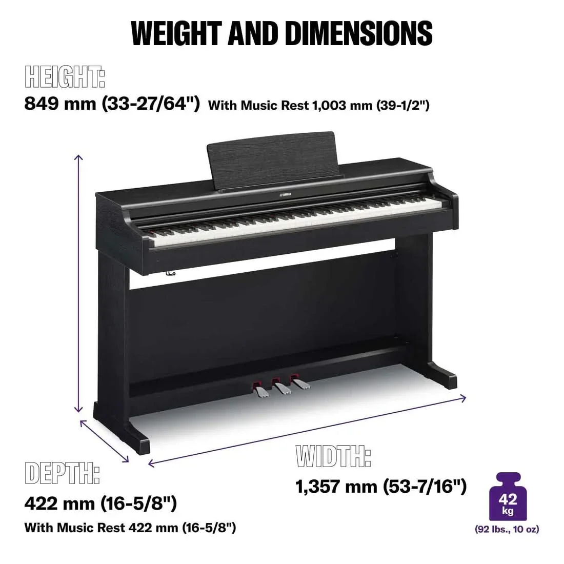 Yamaha YDP165 Black Digital Piano; Serial No: BCCH01036; Ex Display Model; 3 Year Warranty - Image 7