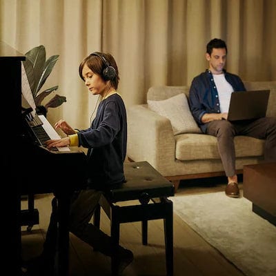Yamaha YUS3 SH3 Silent Upright Piano; Polished Ebony - Image 3